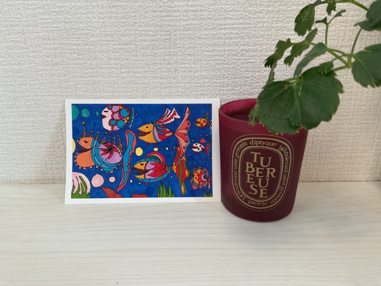 夏のアートポストカード8枚セット｜魚・亀・ひまわり｜HappyFloristArtオリジナル