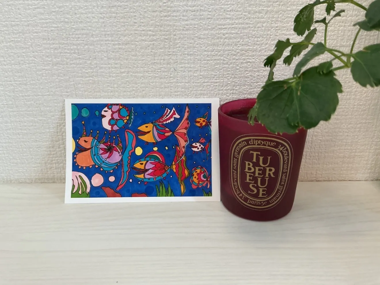 夏のアートポストカード8枚セット｜魚・亀・ひまわり｜HappyFloristArtオリジナル