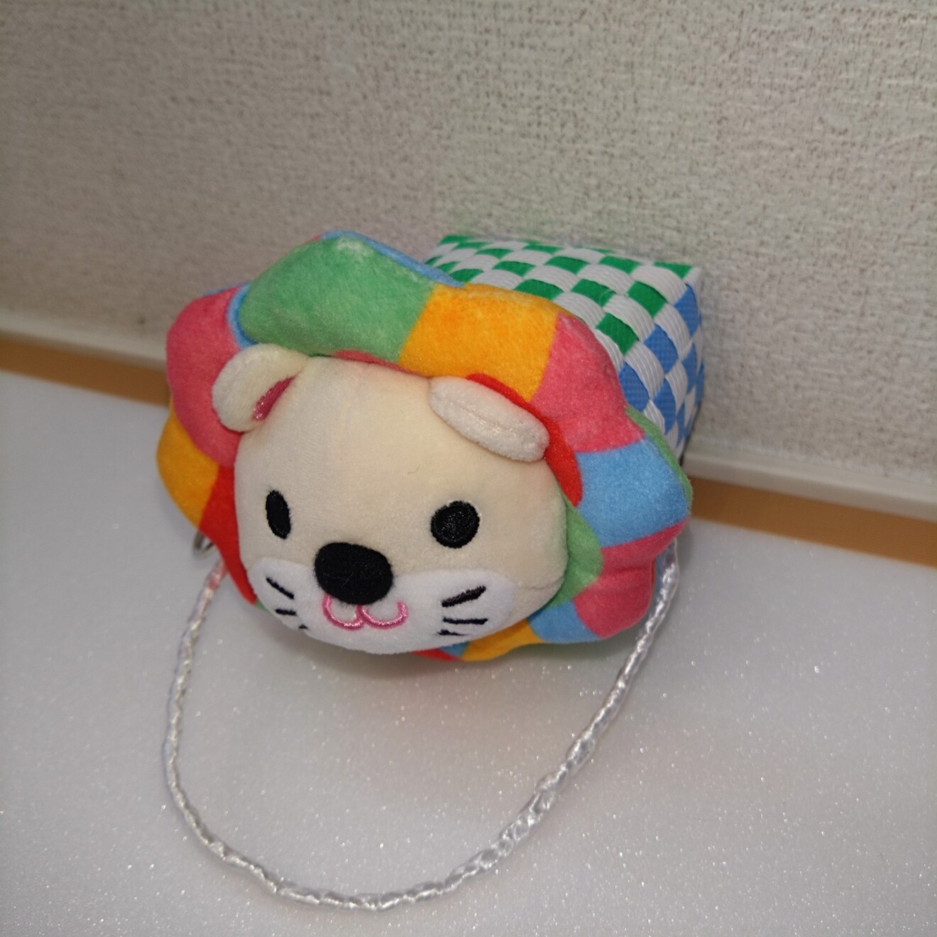 【ハンドメイド】ミニミニはけご　学長ライオンぬいぐるみがピッタリ🧺🦁