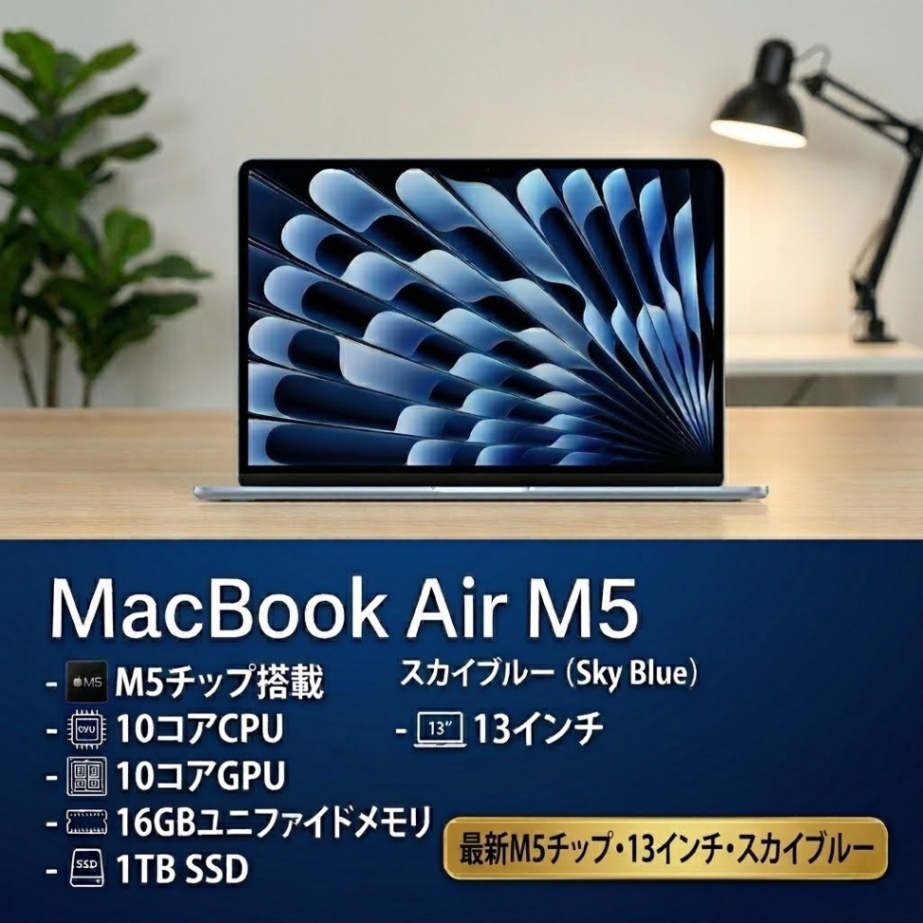MacBook Air M5 13インチ 1TB スカイブルー