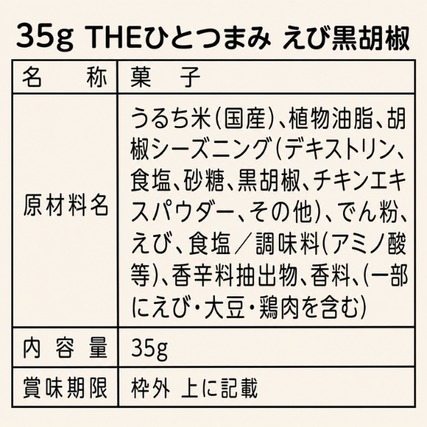 岩塚製菓「THEひとつまみ えび黒胡椒」35g 日本のお米100% おためし食べきりパック 