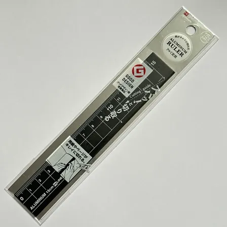 【クツワ】アルミ定規15cm ブラック XS03 新品