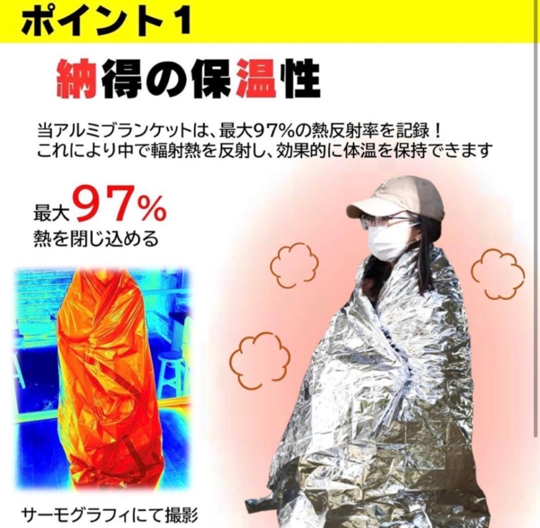 【新品 未使用】5個セット 防災用アルミシート 緊急 アウドドア 登山 キャンプ