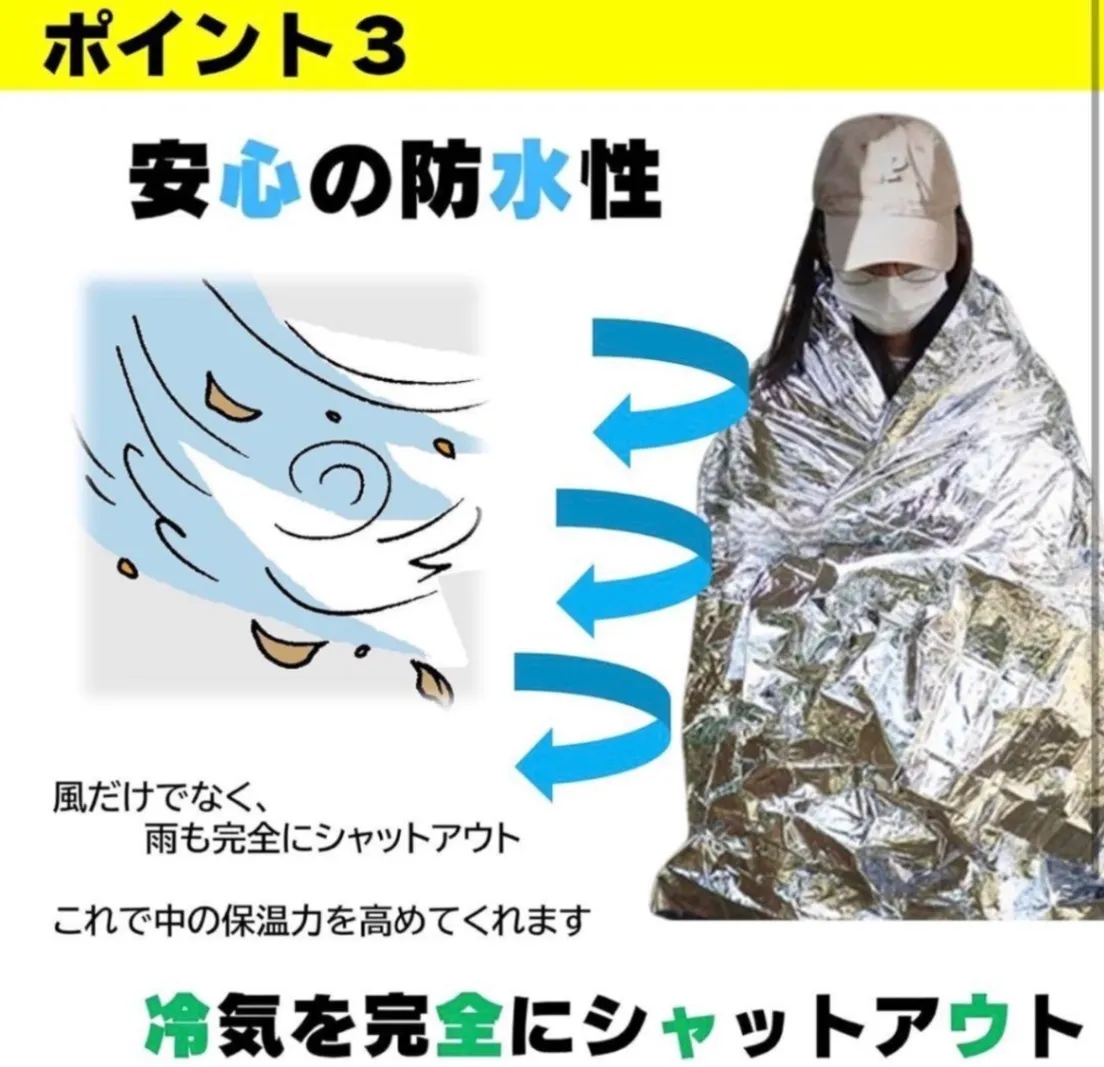 【新品 未使用】5個セット 防災用アルミシート 緊急 アウドドア 登山 キャンプ