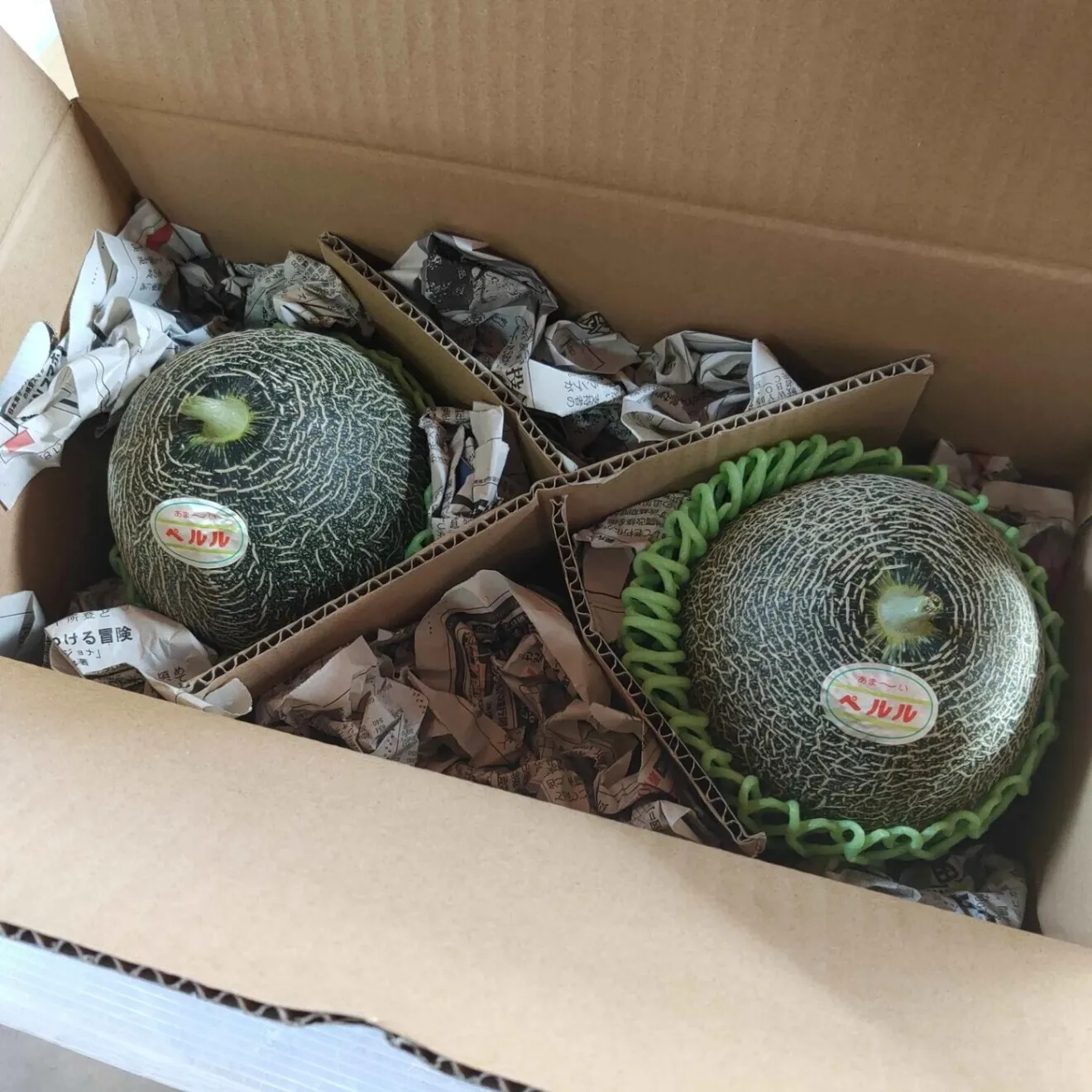 【月末セール】ペルルメロン 2玉 約3.4-4.2kg ととろける甘さ 糖度：16〜18度 鳥取県産