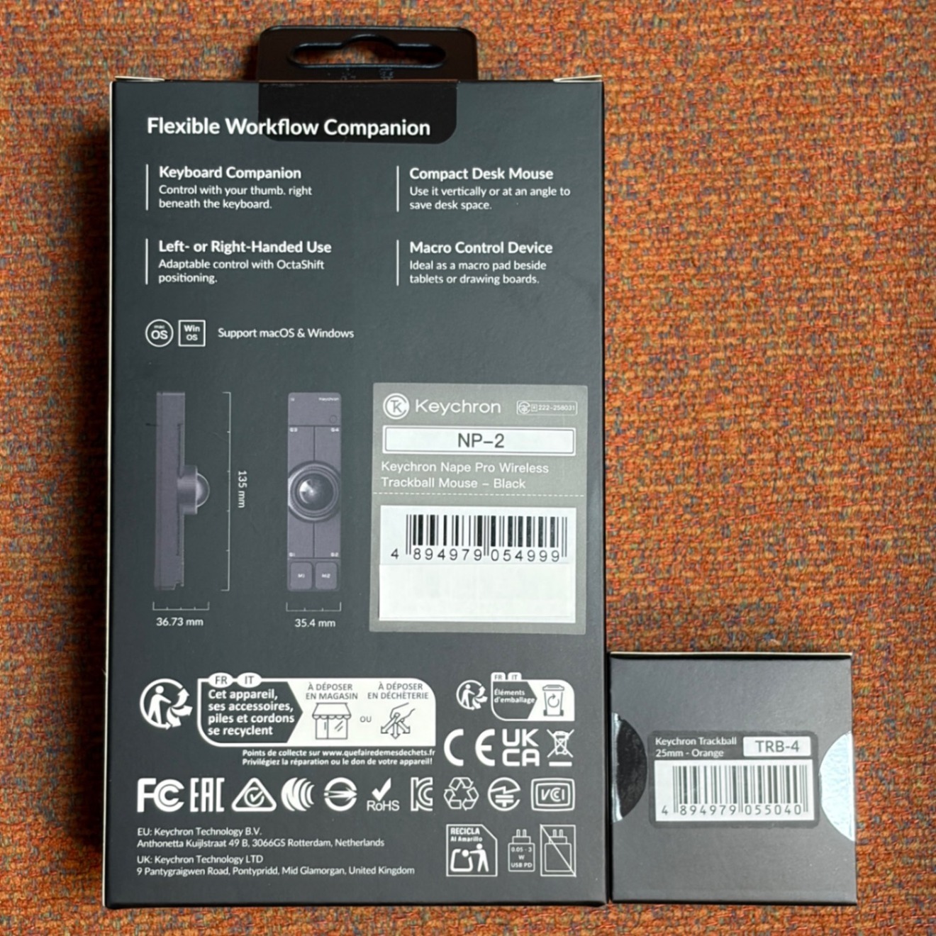 Keychron Nape Pro + 追加ボール（ワイヤレストラックボールマウス）