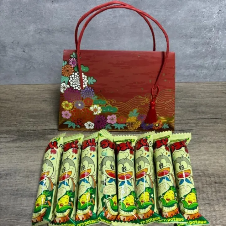 七五三 お祝い プレゼントお菓子バッグ うまい棒8本入り お宮参り お菓子袋 お祭り (着物柄1)