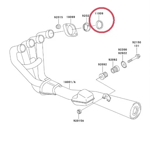 カワサキ純正 マフラーガスケット 4個 ゼファー400 ゼファーX ゼファー750 Z400FX