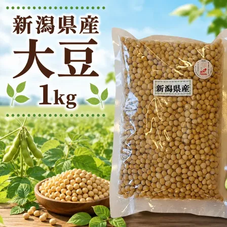 新潟県産 大豆 里のほほえみ 1kg 煮豆 味噌 豆腐に最適 国産大粒大豆 イソフラボン 