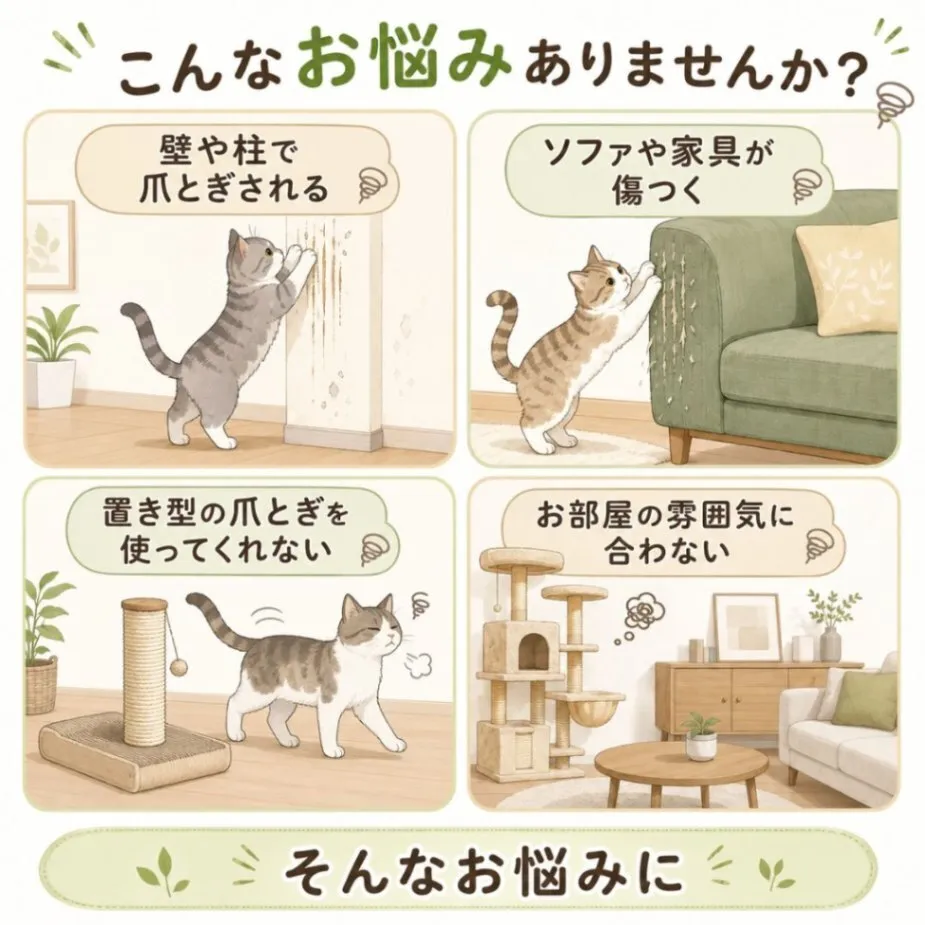 爪とぎシート 100×40cm 猫 8カラー 貼るだけ 壁 ソファ キャットタワー 傷防止 カット可