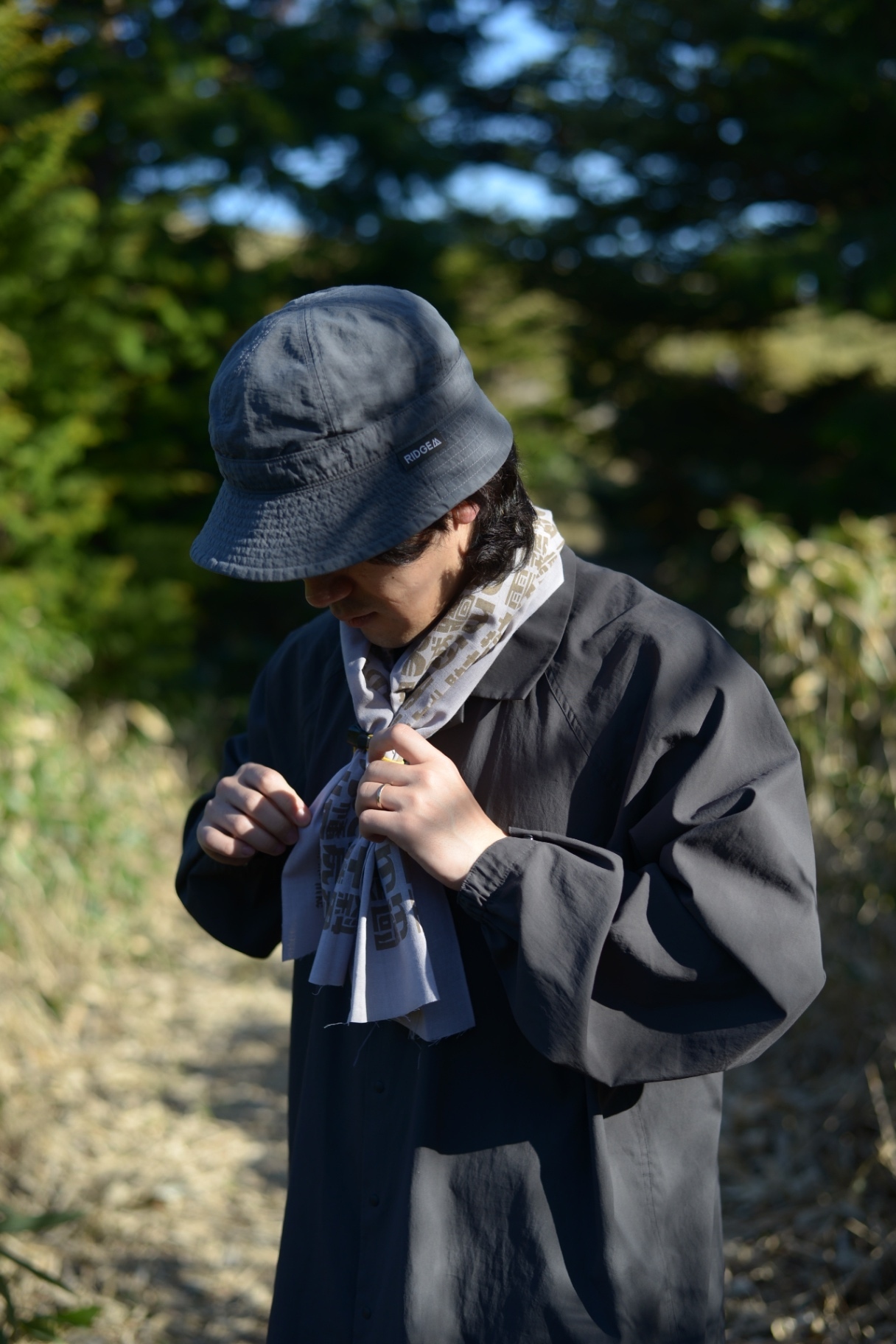 【登山用の手ぬぐい】　日本百名山手ぬぐい　あの山この山　色：かすみ