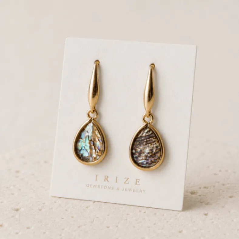 海のオパール 14kgf ぷっくりアバロンシェルピアス 大人の夏アクセサリー イヤリング対応