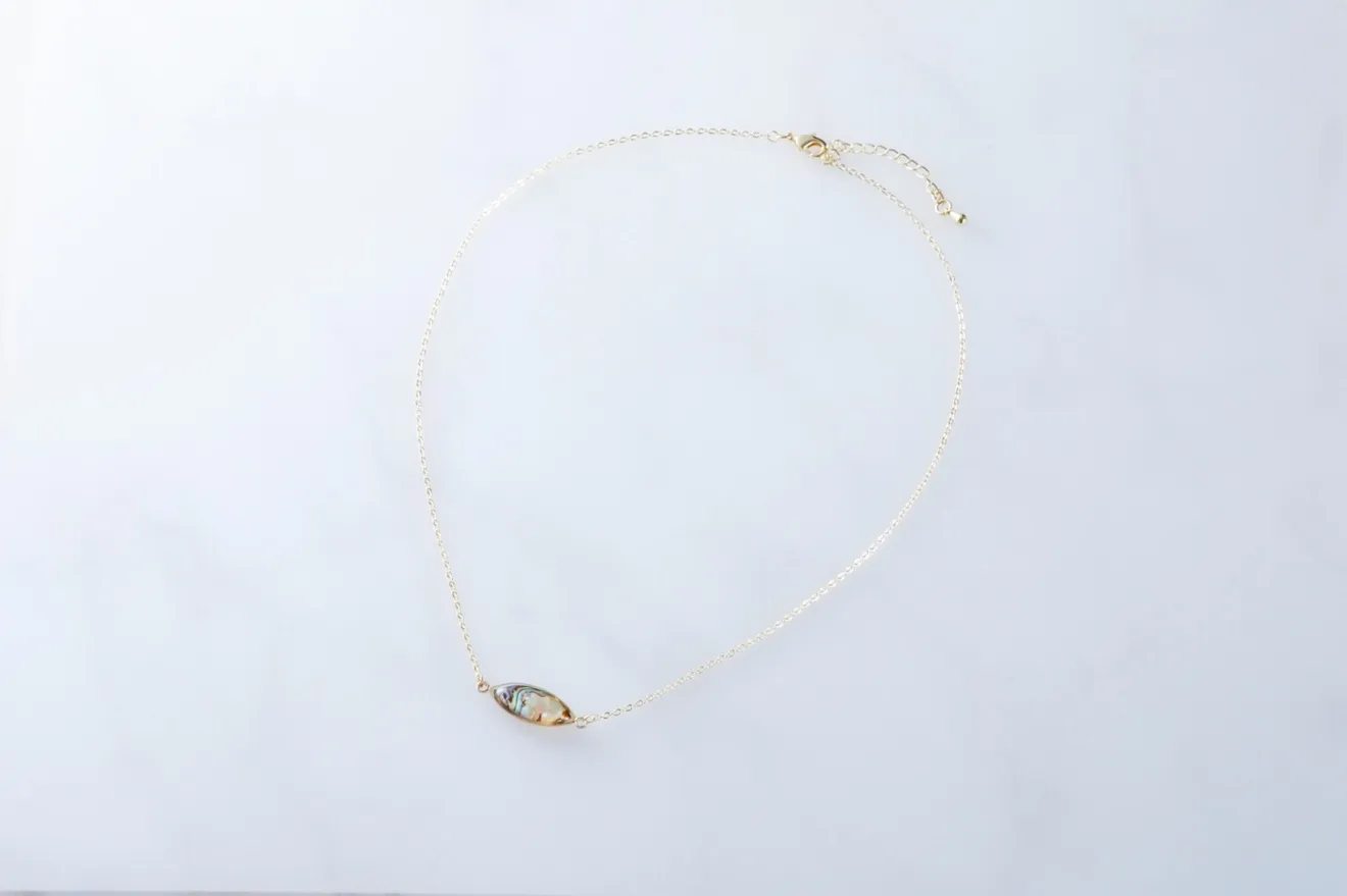 リベ限定！7500円→5800❗️ 14kgf️金枠アバロンシェル ネックレスとピアス セット