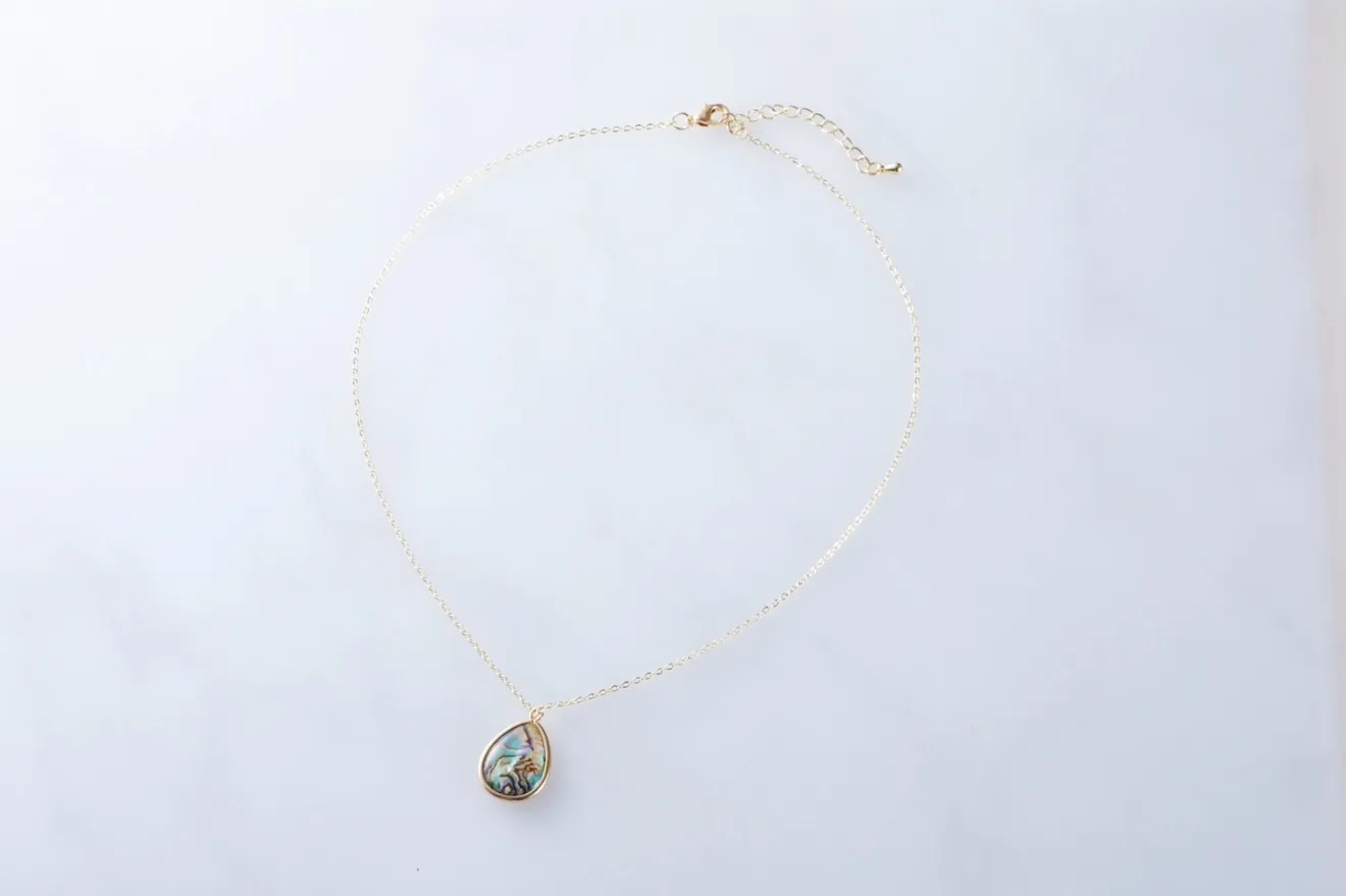 リベ限定✨14kgf️金枠アバロンシェル ネックレスとデザインピアス のセット