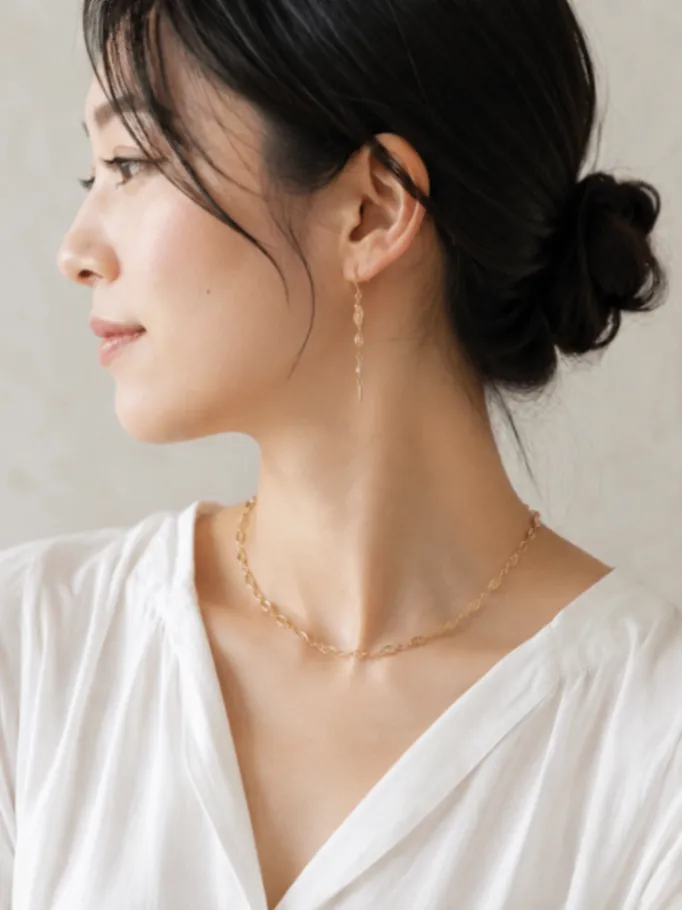 14kgf オリエンタル フィリグリーチェーン プチネックレス 金属アレルギー対応