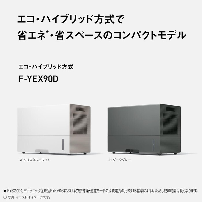 Panasonic ハイブリッド式衣類乾燥除湿機 F-YEX90D-H グレー