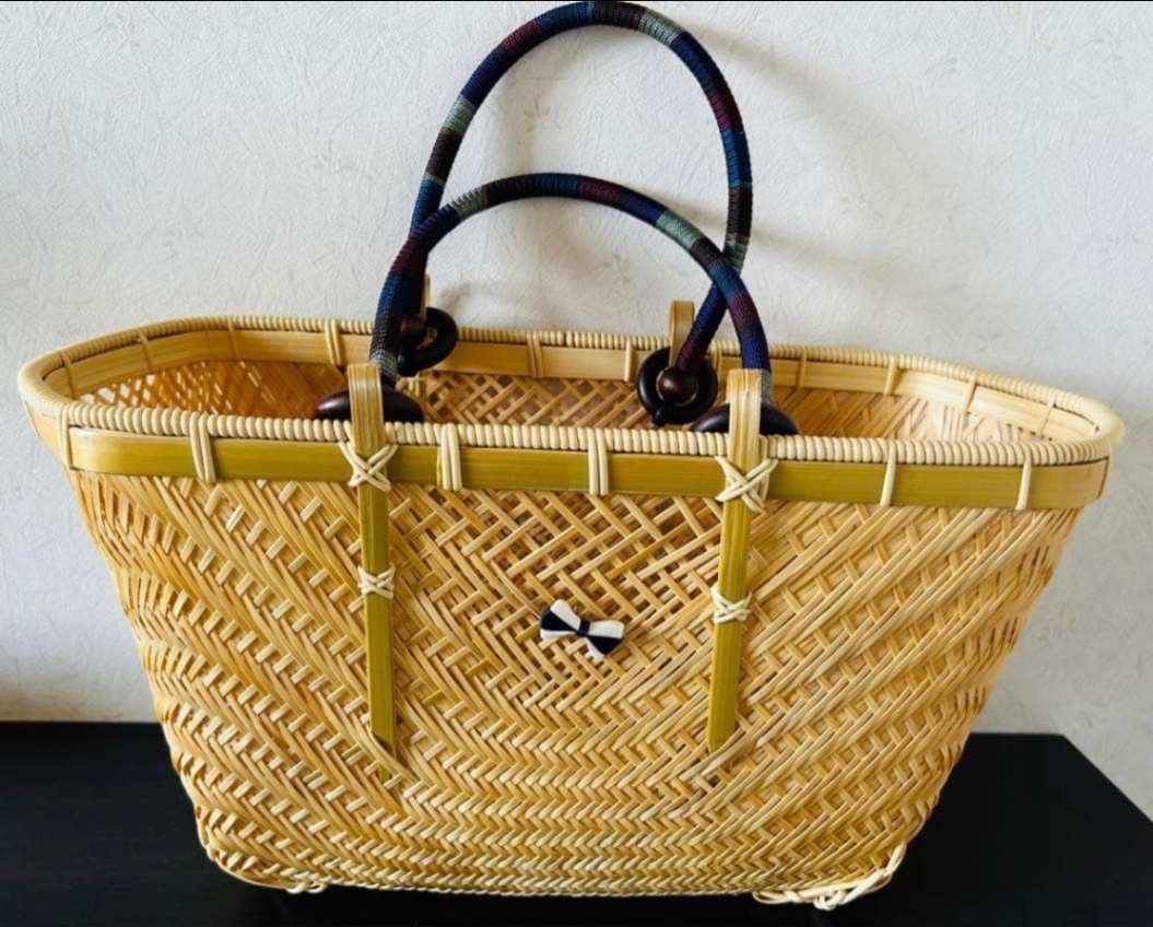 ① 竹カゴ 籠 かごバック 竹細工 国産真竹