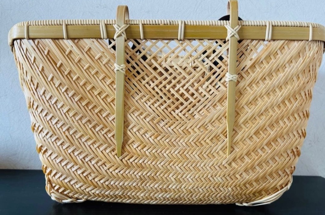 ① 竹カゴ 籠 かごバック 竹細工 国産真竹