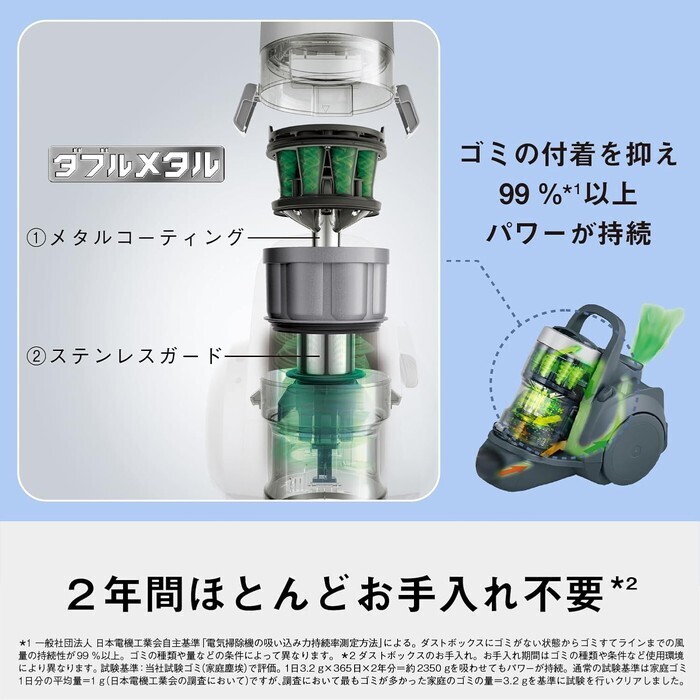 【延長3年保証】Panasonic 家庭用掃除機（サイクロン式） MC-SR44K-A