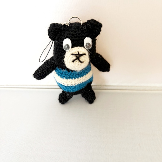 ブングマ　あみぐるみ　 S Sストラップ〈青〉