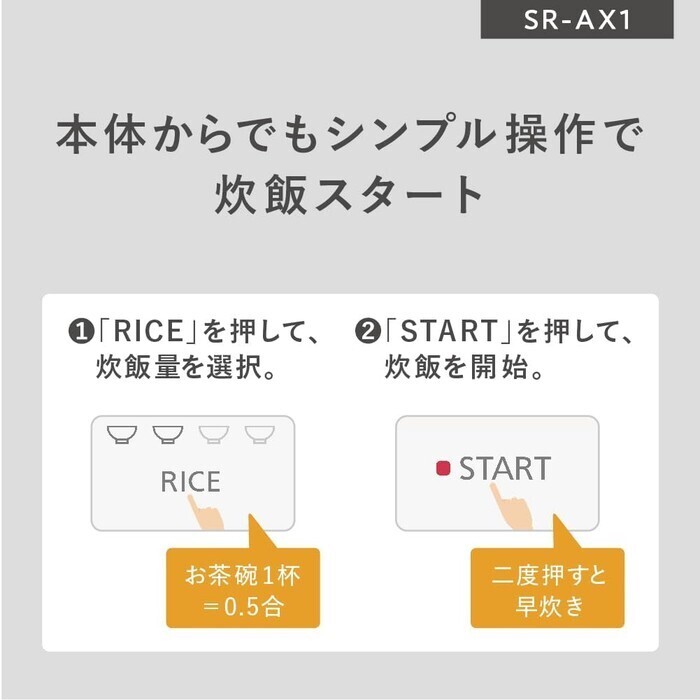 【延長3年保証】Panasonic 自動計量IH炊飯器 SR-AX1-W