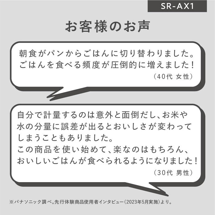 【延長3年保証】Panasonic 自動計量IH炊飯器 SR-AX1-W