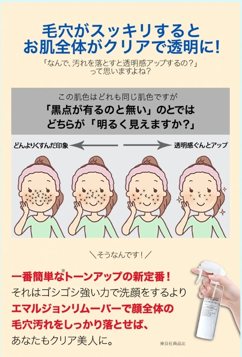 【稼げや祭り 送料半額＋特典🎁】【スプレーするだけ】黒ずみ・皮脂汚れ除去｜エマルジョンリムーバー1L