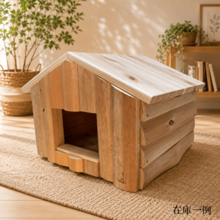 ペット用ログハウス　無垢材　職人仕上げ　多頭飼い　ペットハウス 木製 猫 犬 小型犬 
