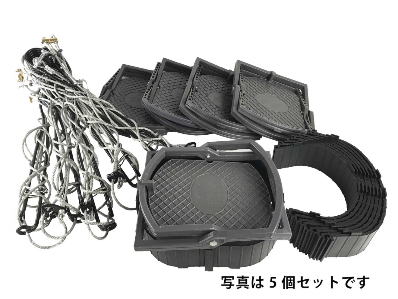 【狩猟用品】Wジャンプくくり罠※台座付きL型ねじりバネタイプ（踏み板サイズ19cm）