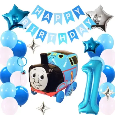 数字が選べる♪ きかんしゃトーマス 風船 誕生日 飾り付けセット バルーン