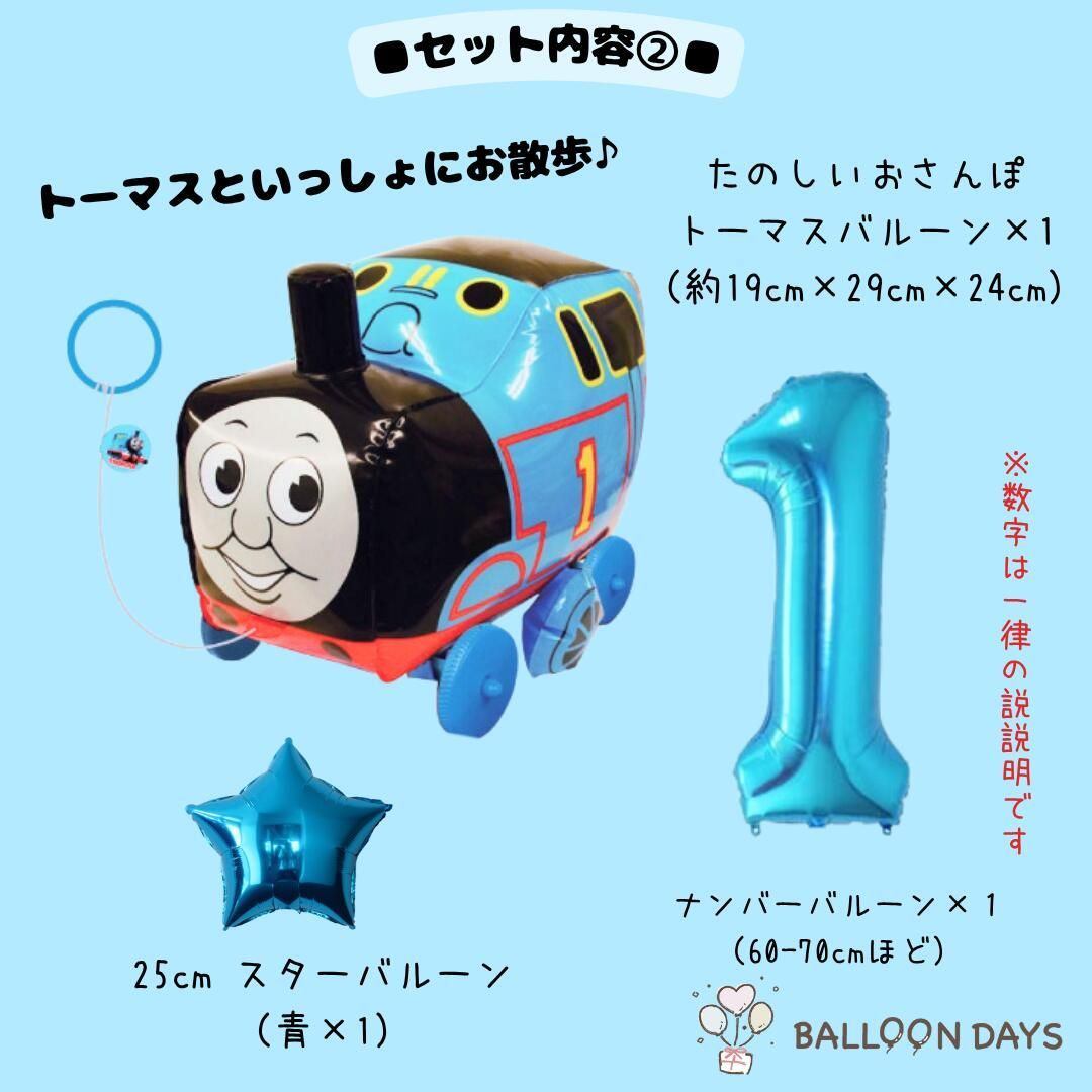 数字が選べる♪ きかんしゃトーマス 風船 誕生日 飾り付けセット バルーン