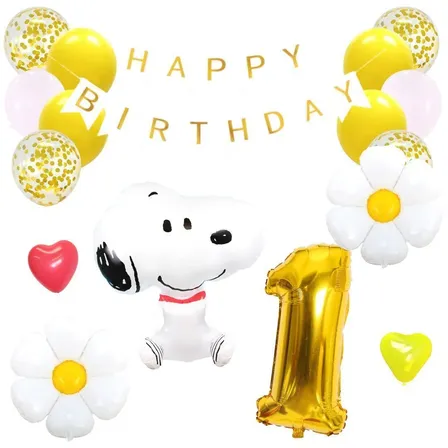 数字が選べる♪ スヌーピー SNOOPY 風船 誕生日 飾り付けセット バルーン