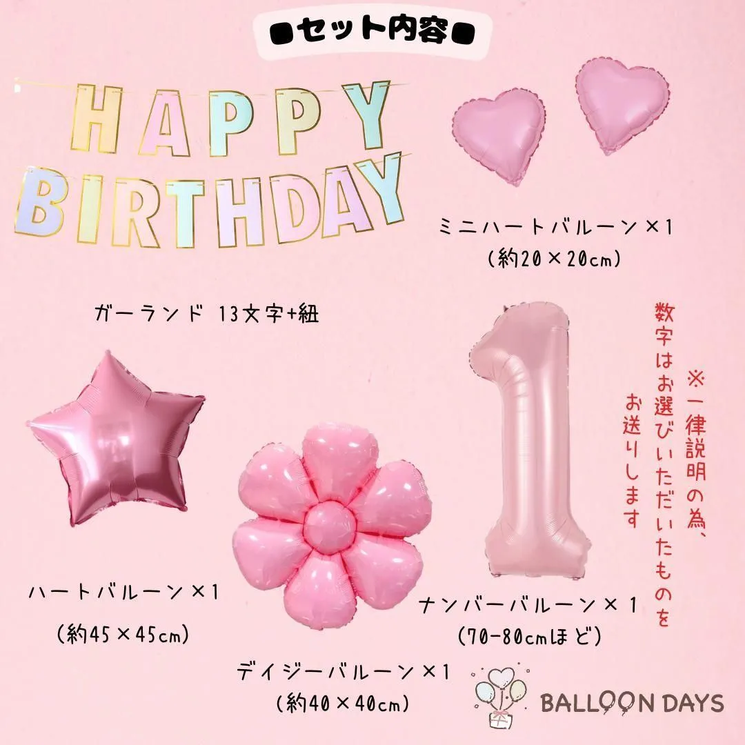 数字が選べる♪ ちいかわ はちわれ うさぎ パステルピンク 風船 誕生日 飾り付けセット バルーン