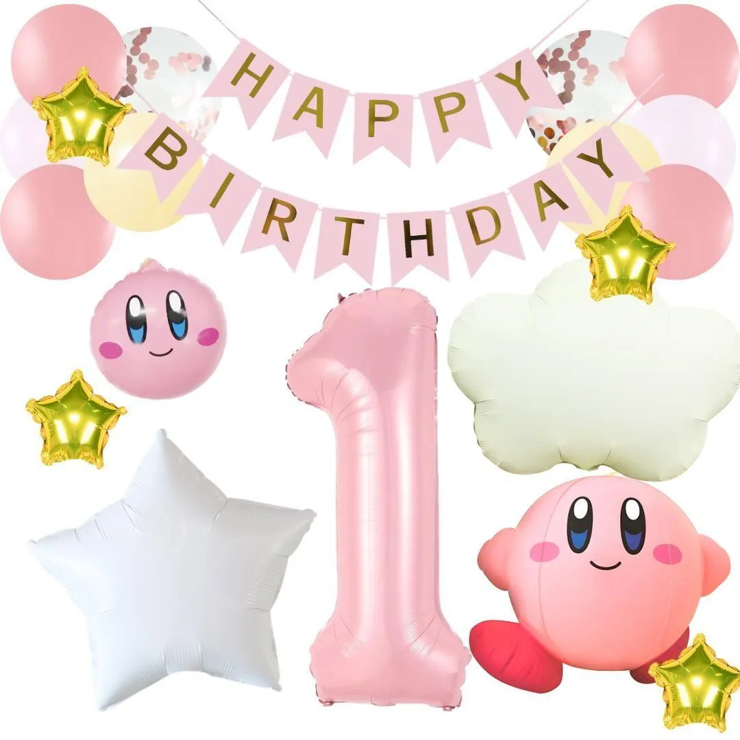 数字が選べる♪【新作】星のカービィ 風船 誕生日 飾り付けセット バルーン