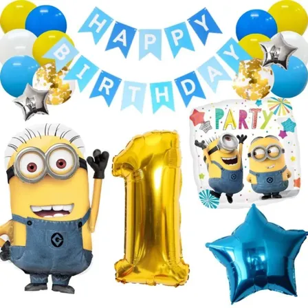数字が選べる♪【新登場】ミニオンズ 風船 誕生日 飾り付けセット バルーン