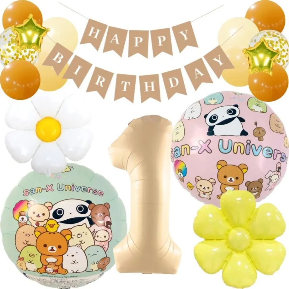 数字が選べる♪ サンエックスユニバース すみっコぐらし 風船 誕生日 飾り付けセット バルーン