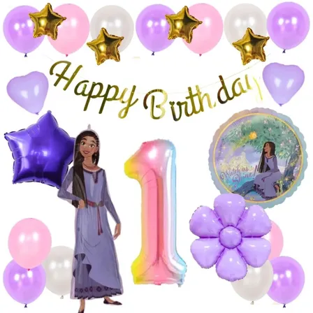 数字が選べる♪ ウィッシュ アーシャ 風船 誕生日 飾り付けセット バルーン