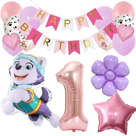 数字が選べる♪【新作】パウパトロール エベレスト 風船 誕生日 飾り付けセット バルーン