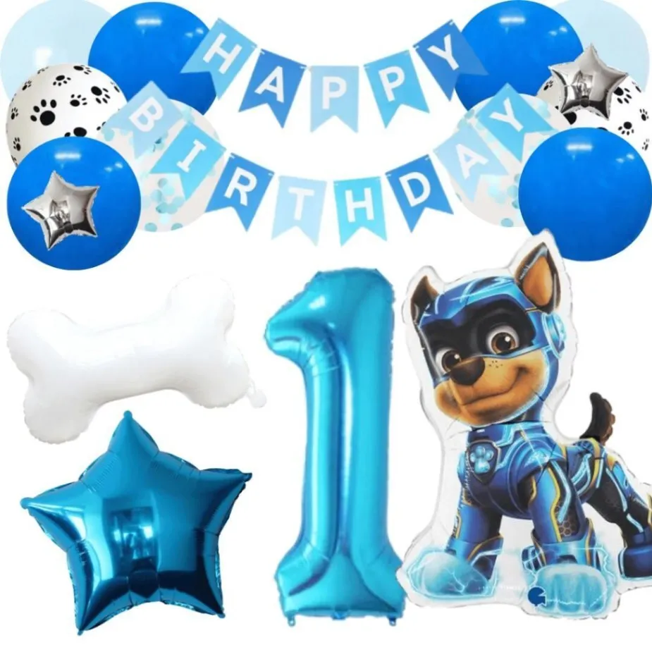 数字が選べる♪【新作】パウパトロール マイティチェイス 風船 誕生日 飾り付けセット