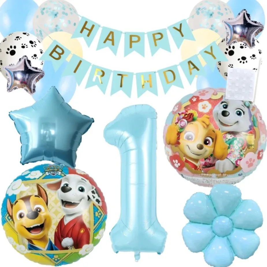 数字が選べる♪【新登場】パウパトロール ブルー 風船 誕生日 飾り付けセット バルーン