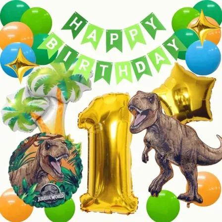 数字が選べる♪【新作】ジュラシック・ワールド T-REX 風船 誕生日 飾り付けセット