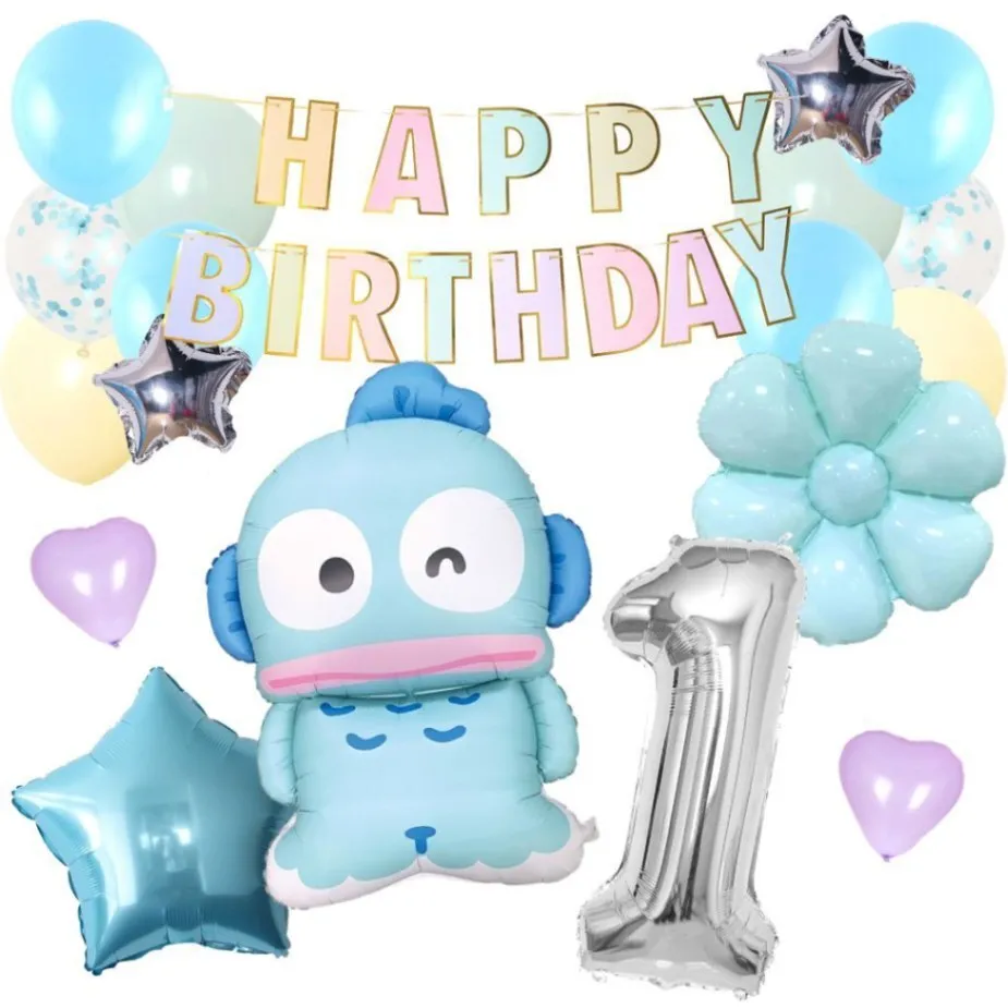 数字が選べる♪ ハンギョドン サンリオ 風船 誕生日 飾り付けセット バルーン