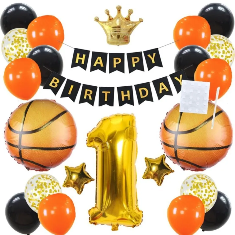 数字が選べる♪ バスケットボール 風船 誕生日 飾り付けセット バルーン