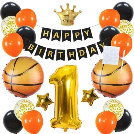 数字が選べる♪ バスケットボール 風船 誕生日 飾り付けセット バルーン