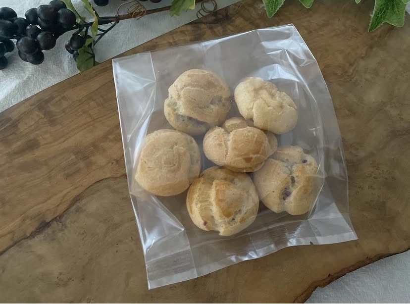 プチシュー(ブルーベリーソイヨーグルト)＆レモンクッキーサンド&ヴィーガン冷やしカカオフロランタン
