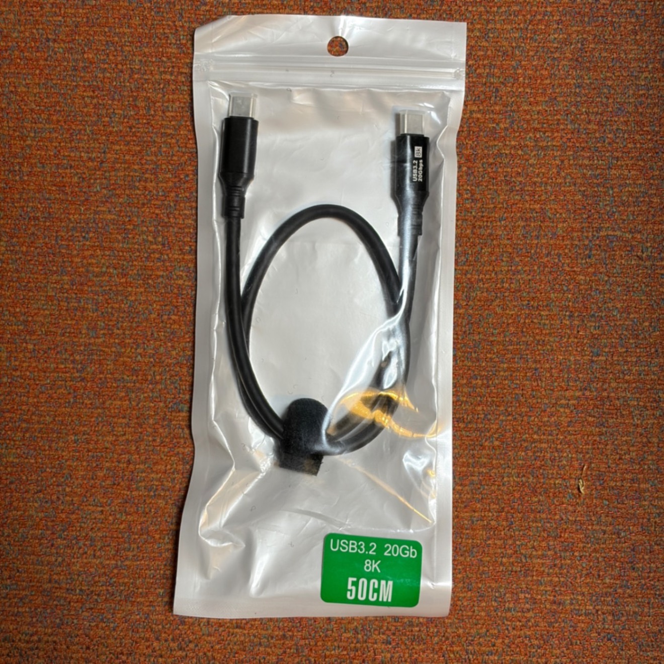 USB-Cケーブル 0.5m USB 3.2 Type-C Gen2 20Gbps 8K対応 PVC
