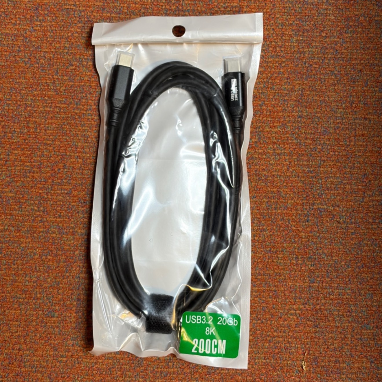 USB-Cケーブル 2.0m USB 3.2 Type-C Gen2 20Gbps 8K対応 PVC
