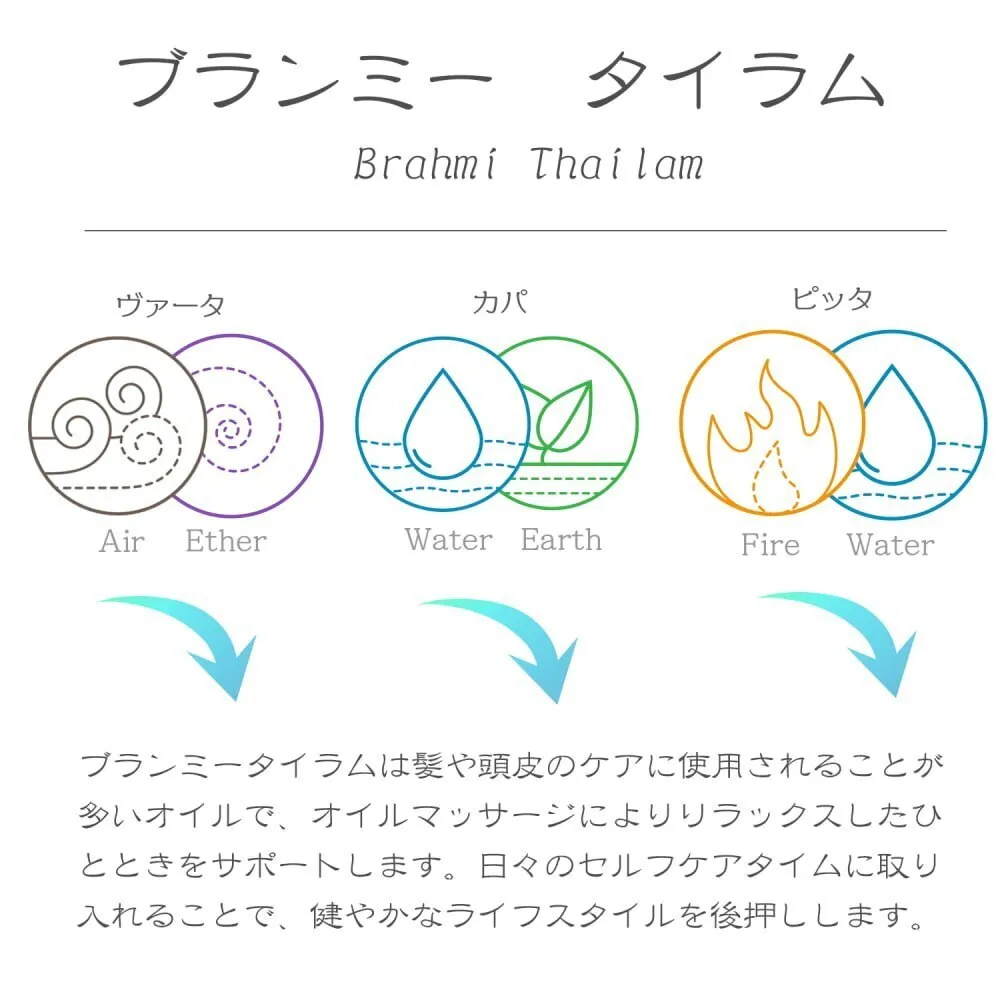 【頭を使いすぎた日に】ブラーミータイラム200ml｜コッタカル｜アーユルヴェーダ薬草オイル