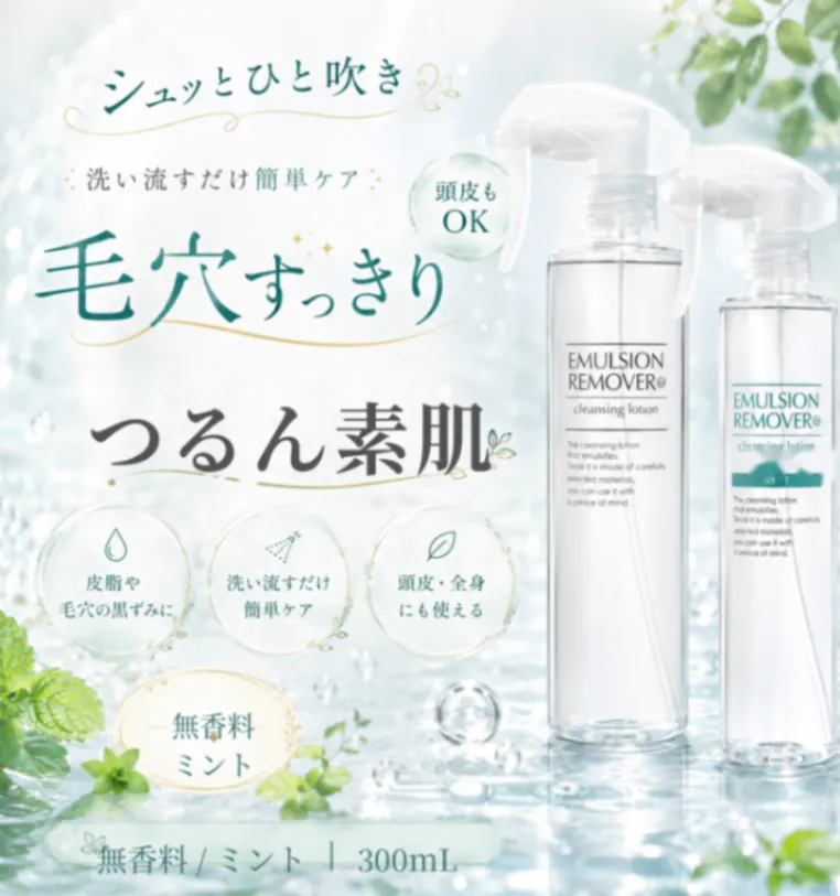 【稼げや祭り 送料半額＋特典🎁】毛穴のお掃除｜エマルジョンリムーバー300ml ｜頭皮・メイク残り