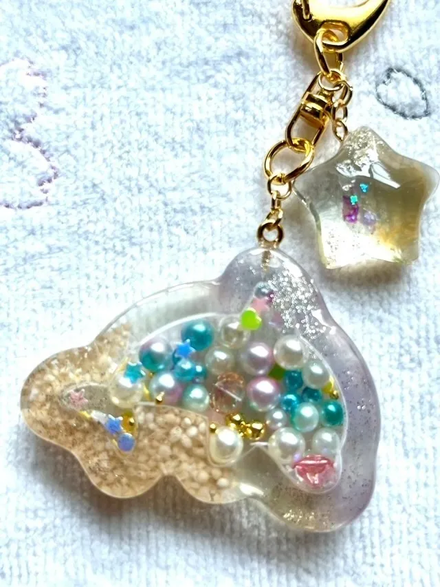 海のなかま🐬🦀シャカシャカキーホルダー（星の砂入り）【リベポ払歓迎🎉】